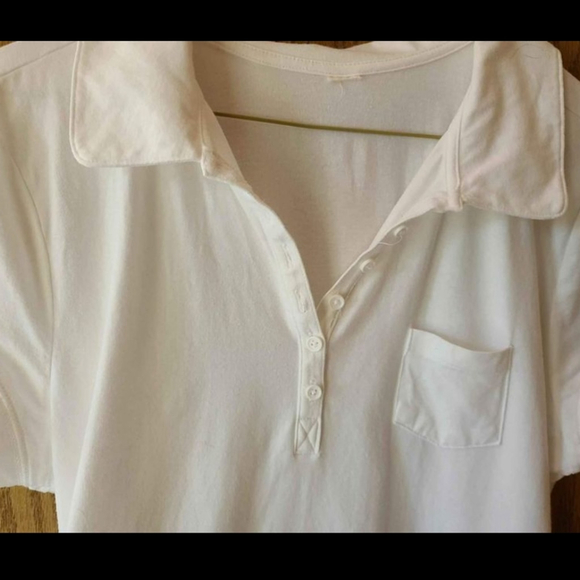 Women's White Jersey Knit Top Size S - Picture 2 of 3